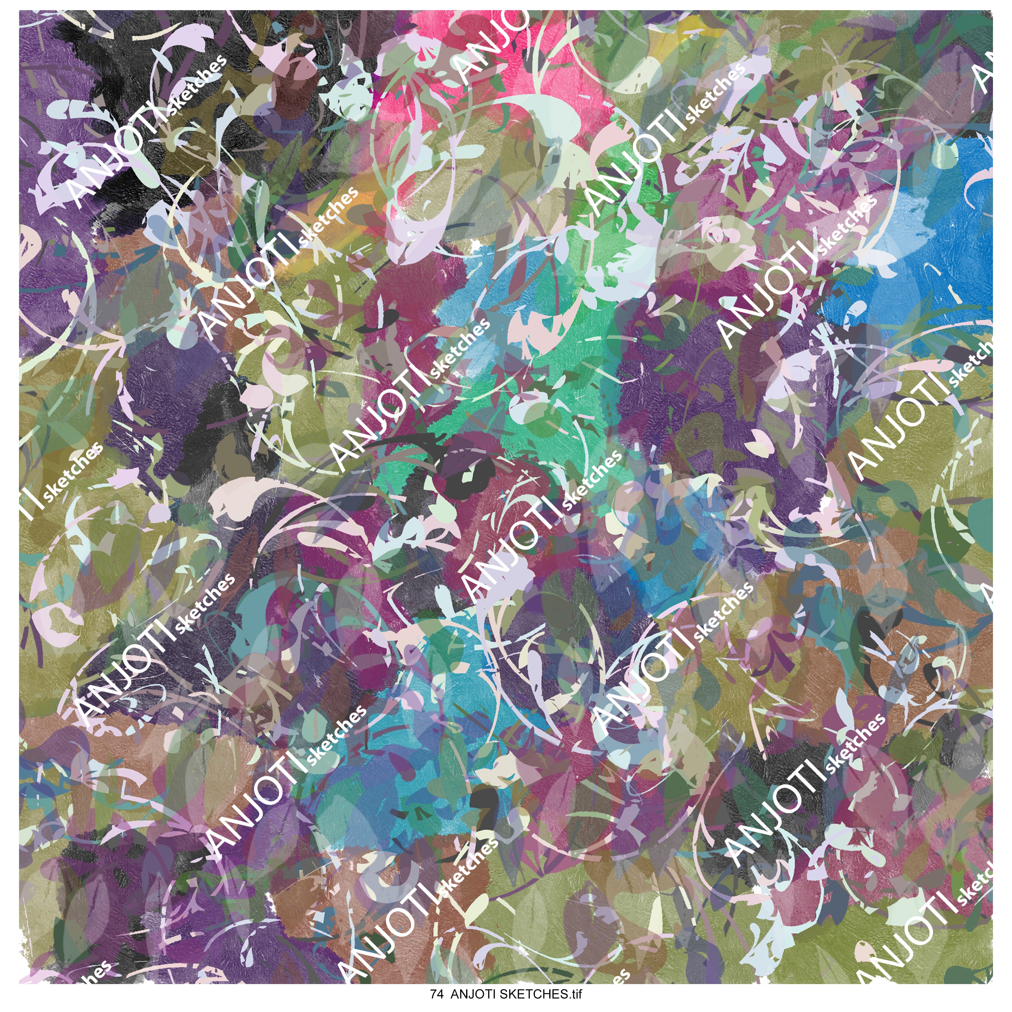 ANJOTI SKETCHES 74_Multicolor Floral Geometric Abstract Wall Art to Enhance Your Decor