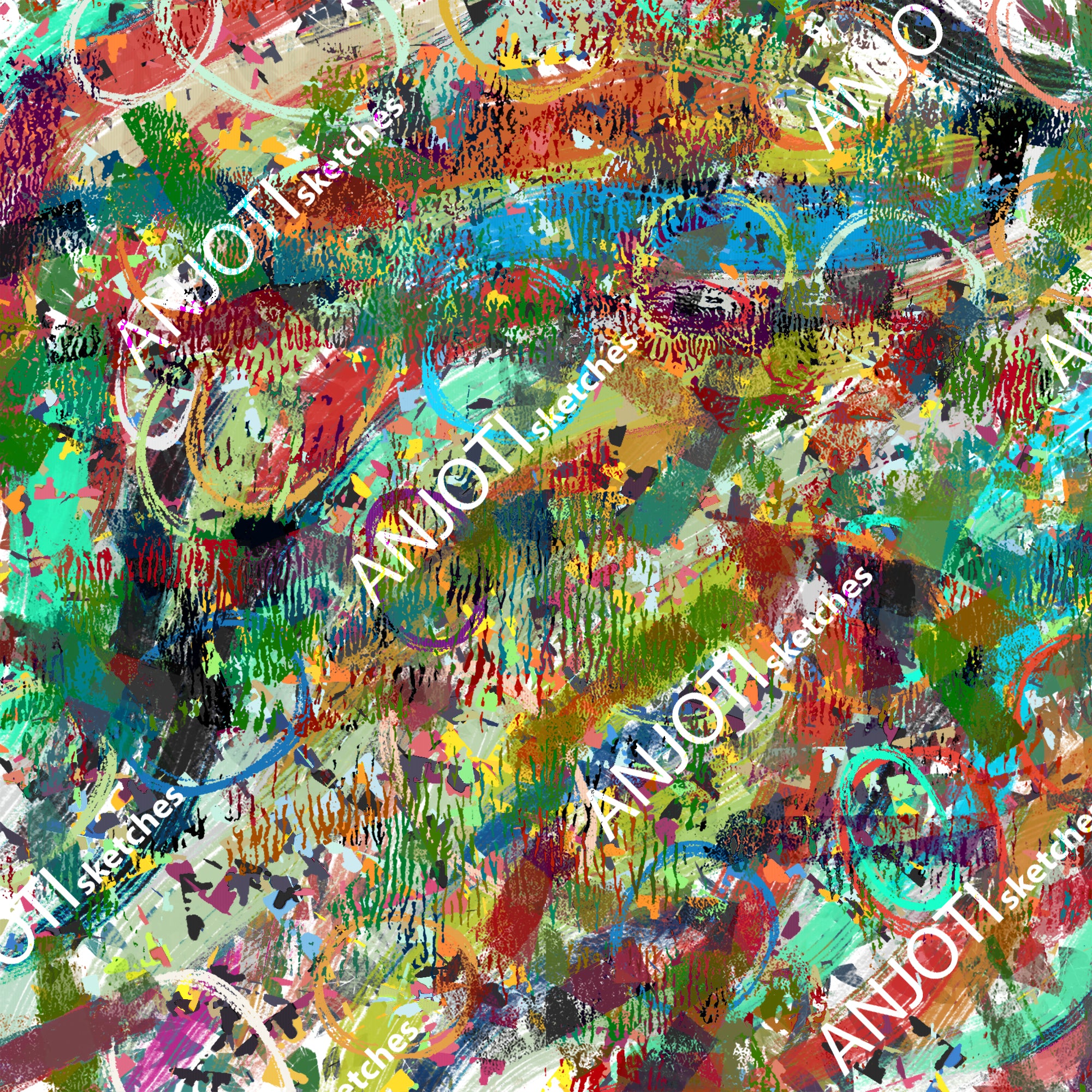 ANJOTI_SKETCHES_751_Stunning Multicolor Abstract Wall Art with Floral and Geometric Texture Backgrounds