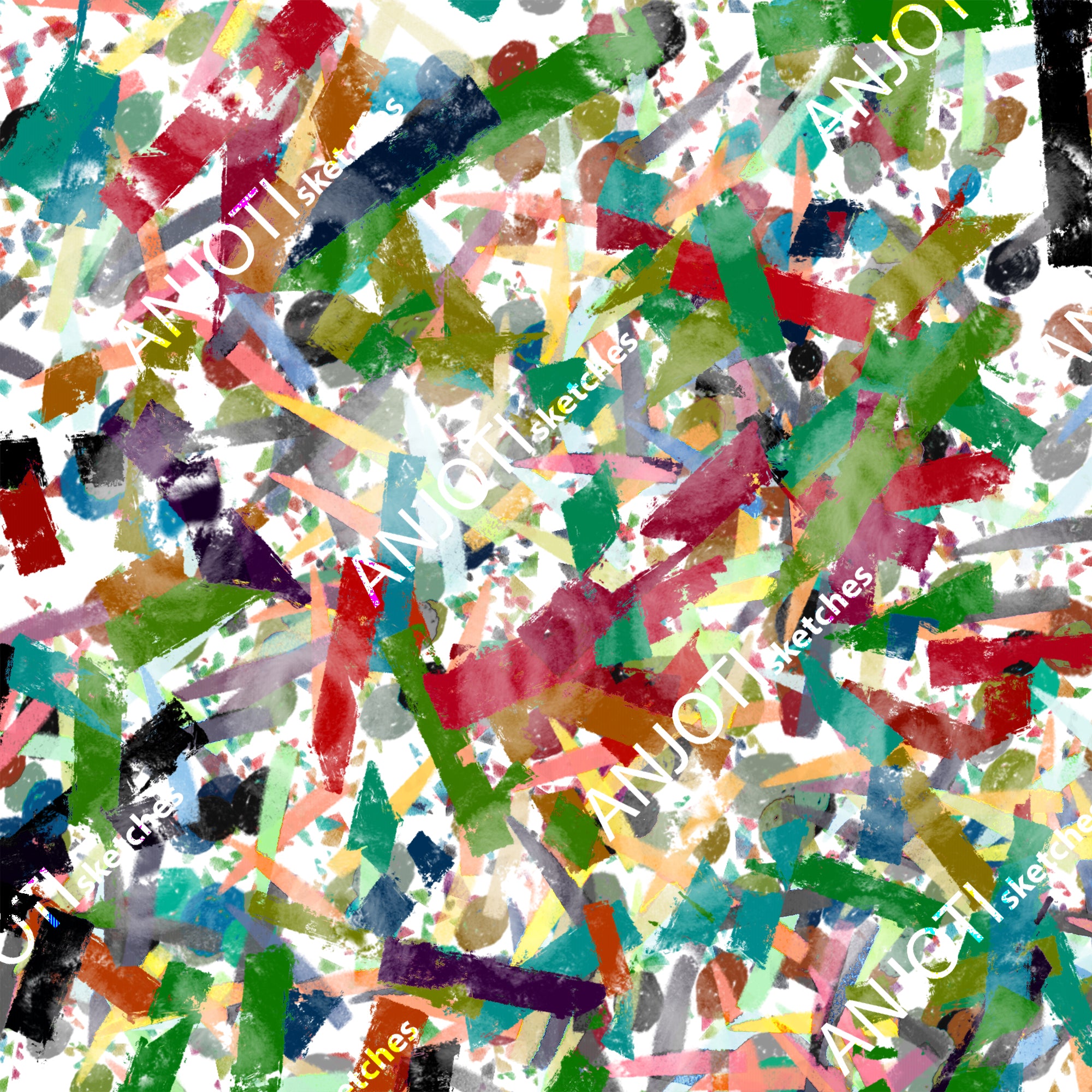 ANJOTI_SKETCHES_752_Discover Unique Floral Abstract Wall Art with Multicolor Geometric Texture Backgrounds