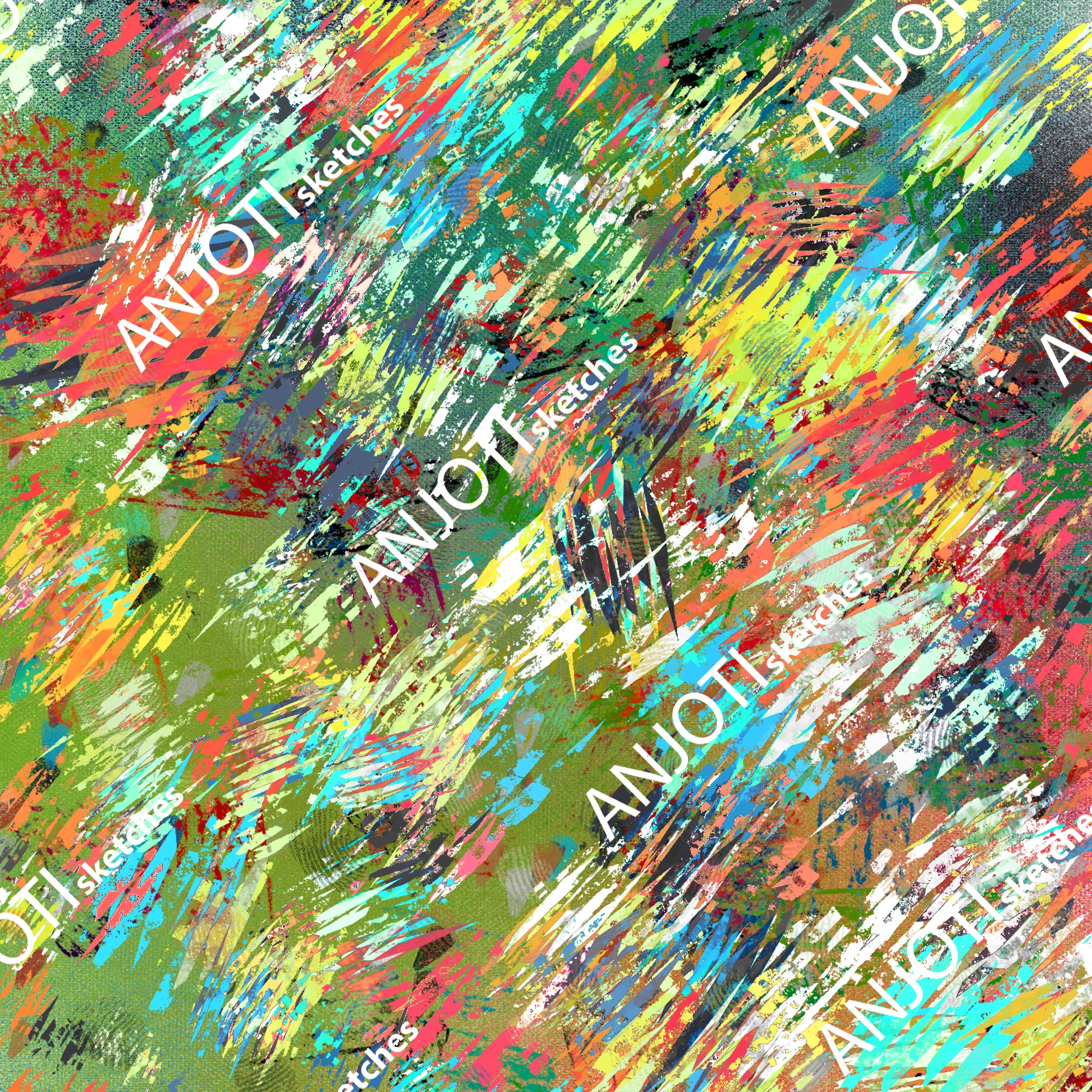 ANJOTI_SKETCHES_756_Abstract Wall Art in Floral and Geometric Designs with Multicolor Texture Backgrounds