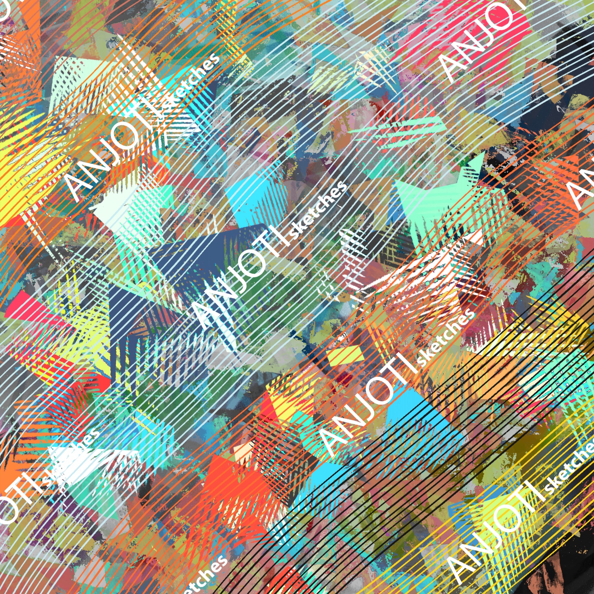 ANJOTI_SKETCHES_762_Multicolor Floral Geometric Abstract Wall Art for a Unique Texture Background