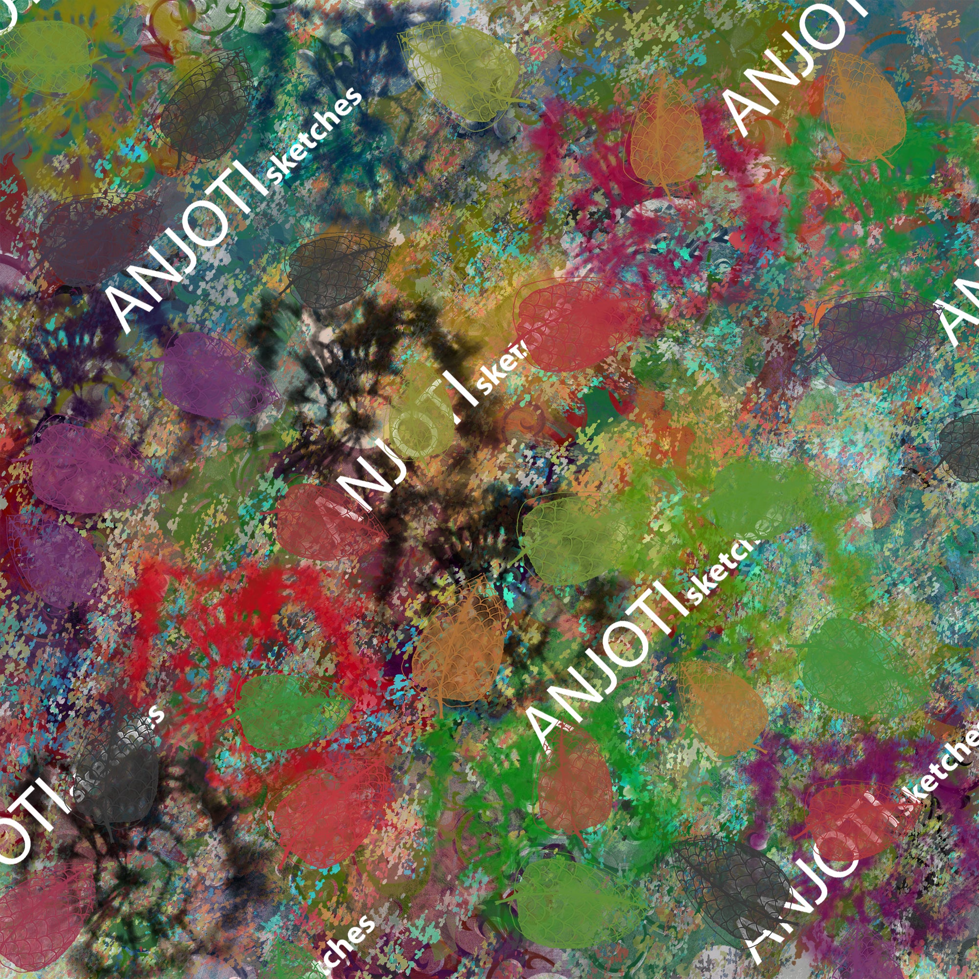 ANJOTI_SKETCHES_763_Modern Abstract Wall Art with Floral and Geometric Multicolor Texture Backgrounds