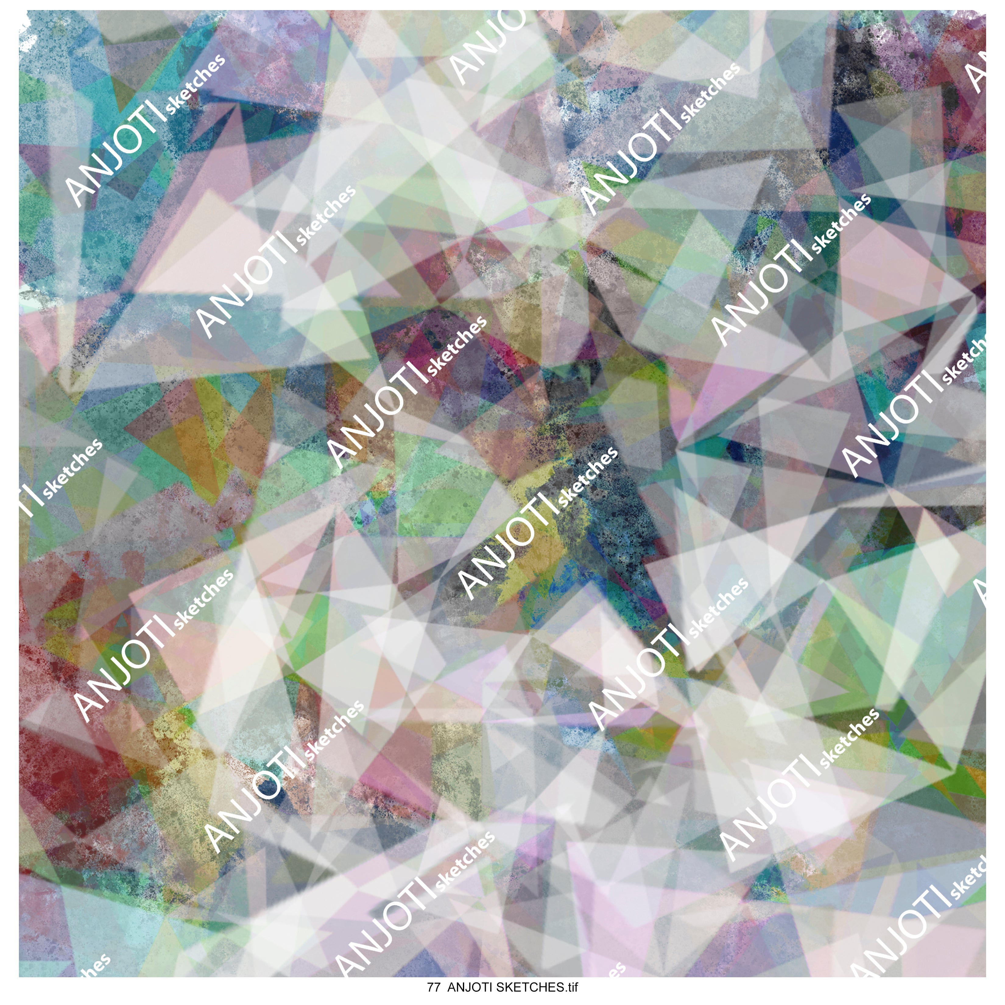 ANJOTI SKETCHES 77|Modern Floral Geometric Abstract Wall Art with Vibrant Texture Backgrounds