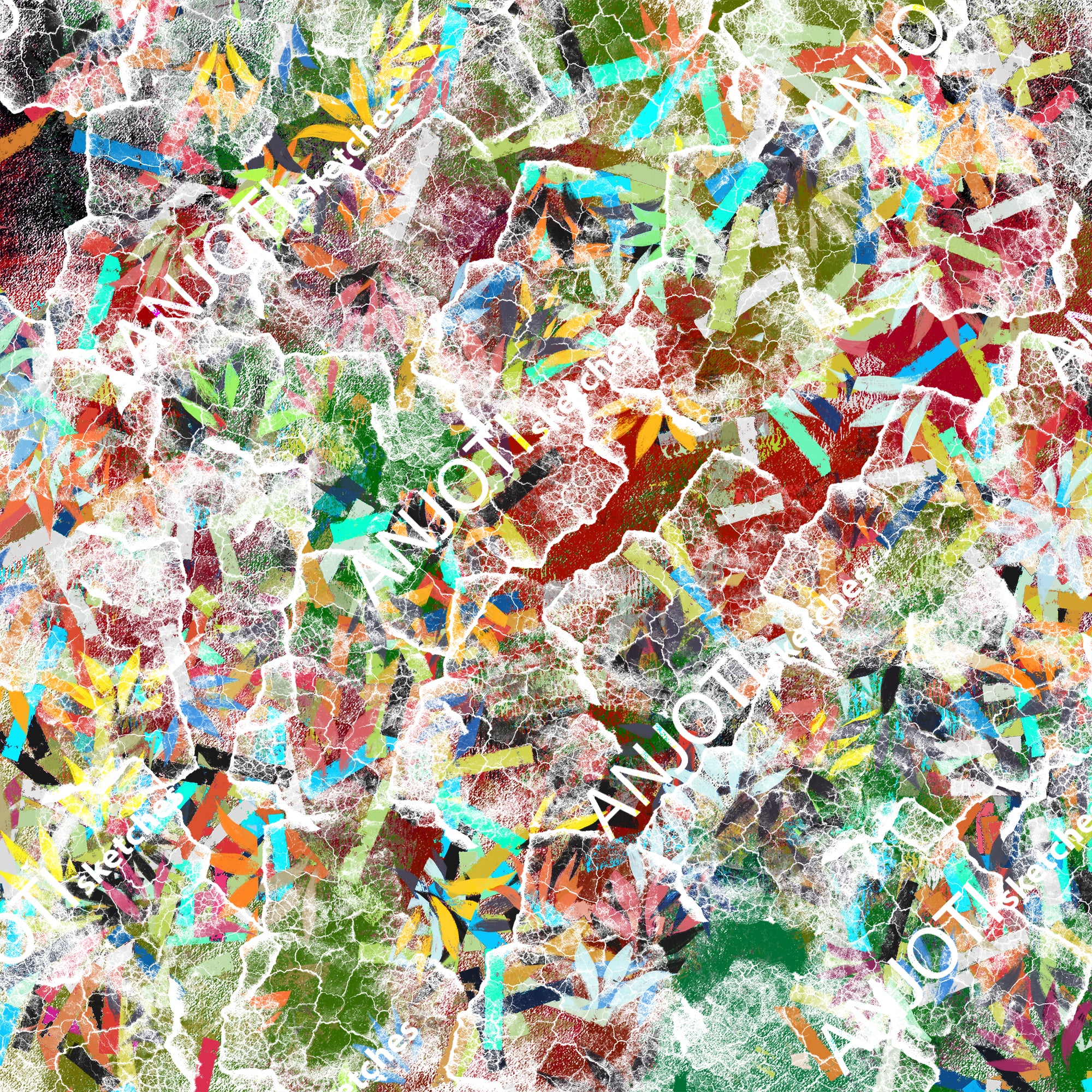 ANJOTI_SKETCHES_783_Elevate Any Room with Floral Geometric Multicolor Abstract Wall Art