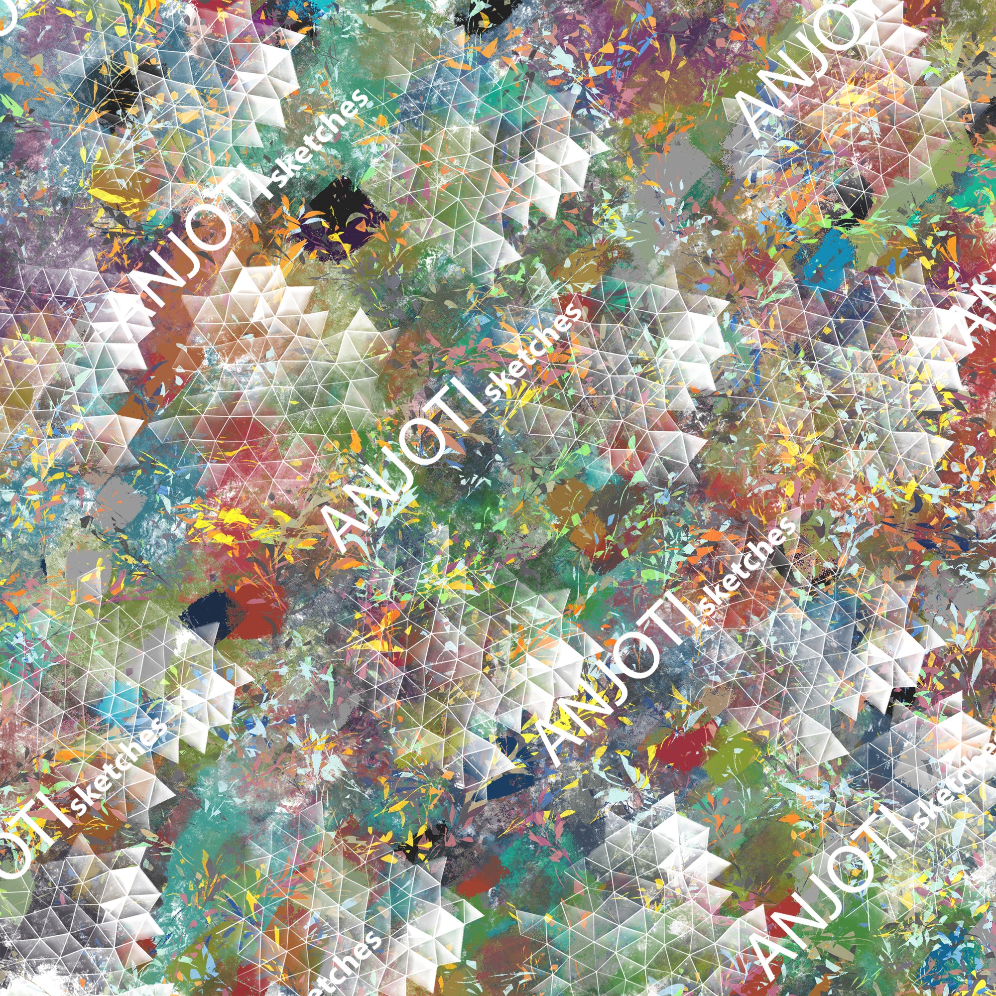 ANJOTI_SKETCHES_786_Abstract Wall Art in Multicolor Floral Geometric Texture Background Effects