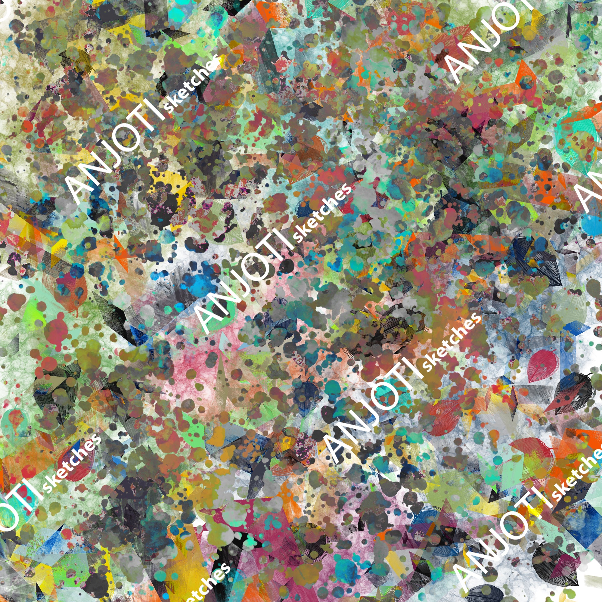 ANJOTI_SKETCHES_787_Modern Floral Geometric Abstract Wall Art with Stunning Textures