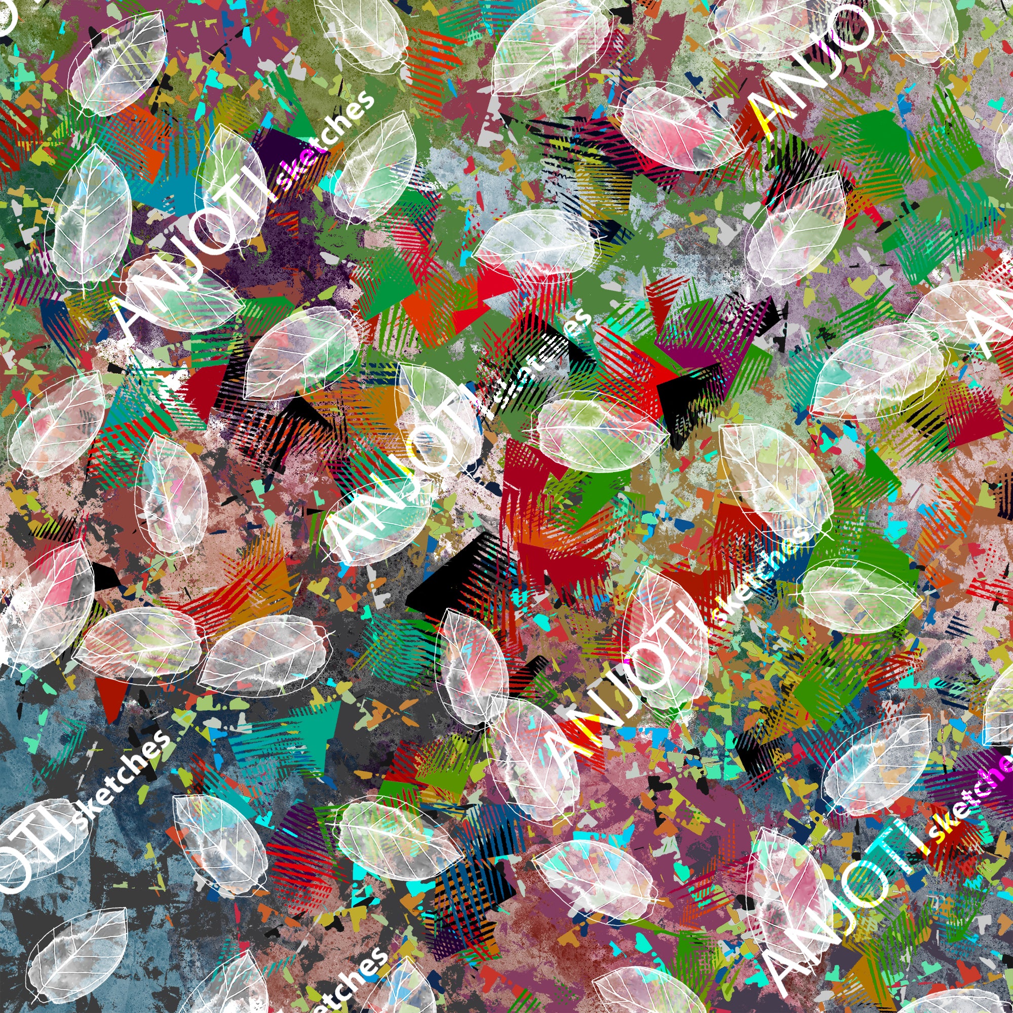 ANJOTI_SKETCHES_798_Multicolor Texture Background Abstract Wall Art in Floral Geometric Designs