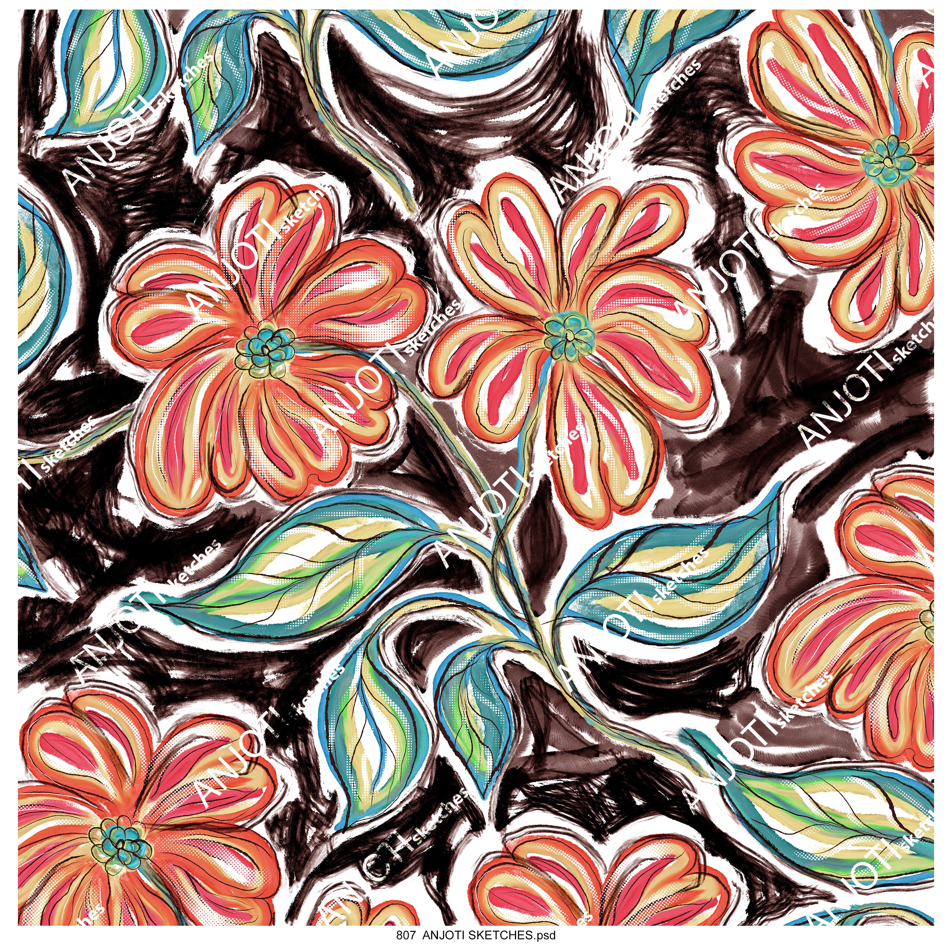 ANJOTI_SKETCHES_807_Multicolor Abstract Wall Art for Every Room with Beautiful Texture Effect Background Designs