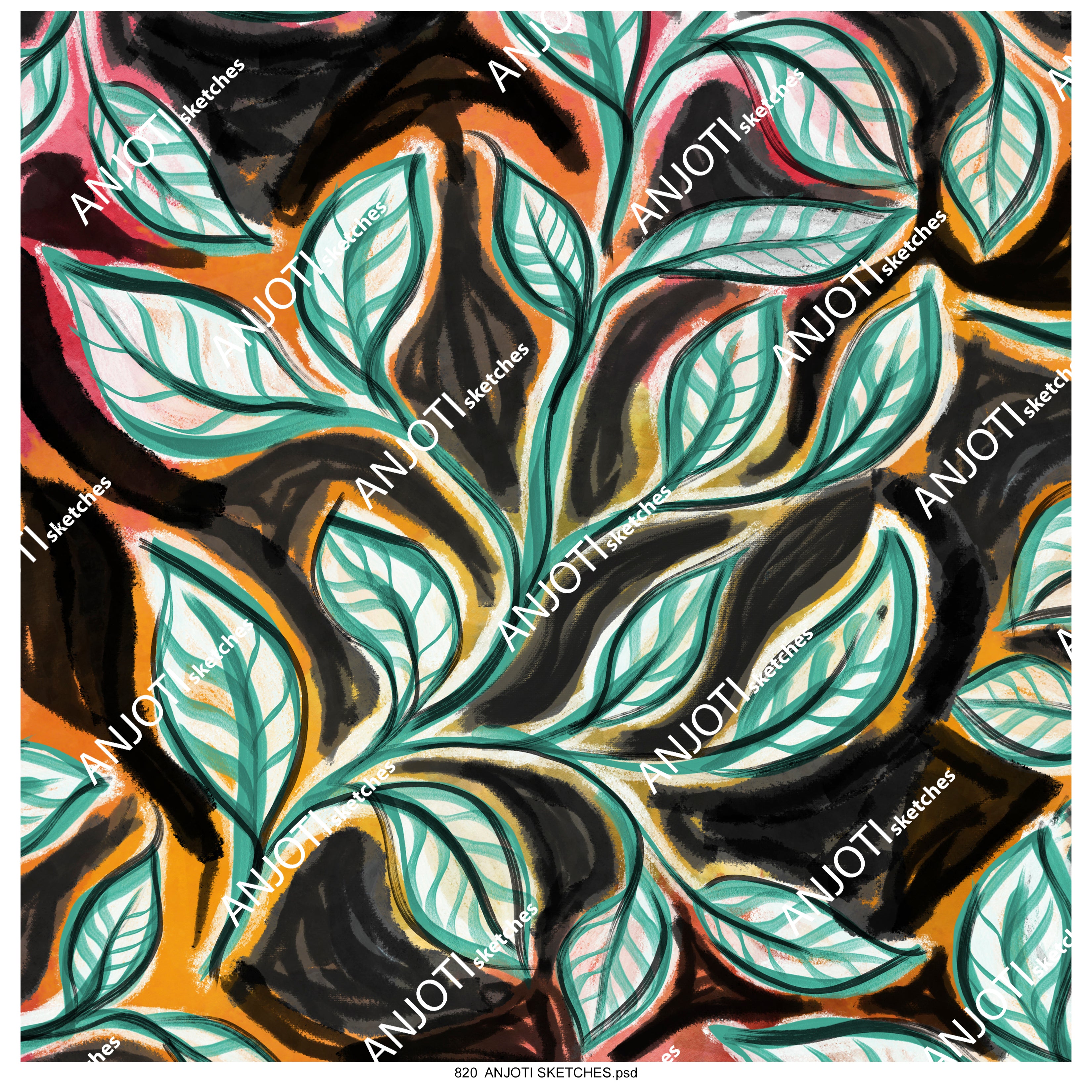 ANJOTI_SKETCHES_820_ Transform Your Room with Abstract Wall Art and Multicolor Texture Backgrounds