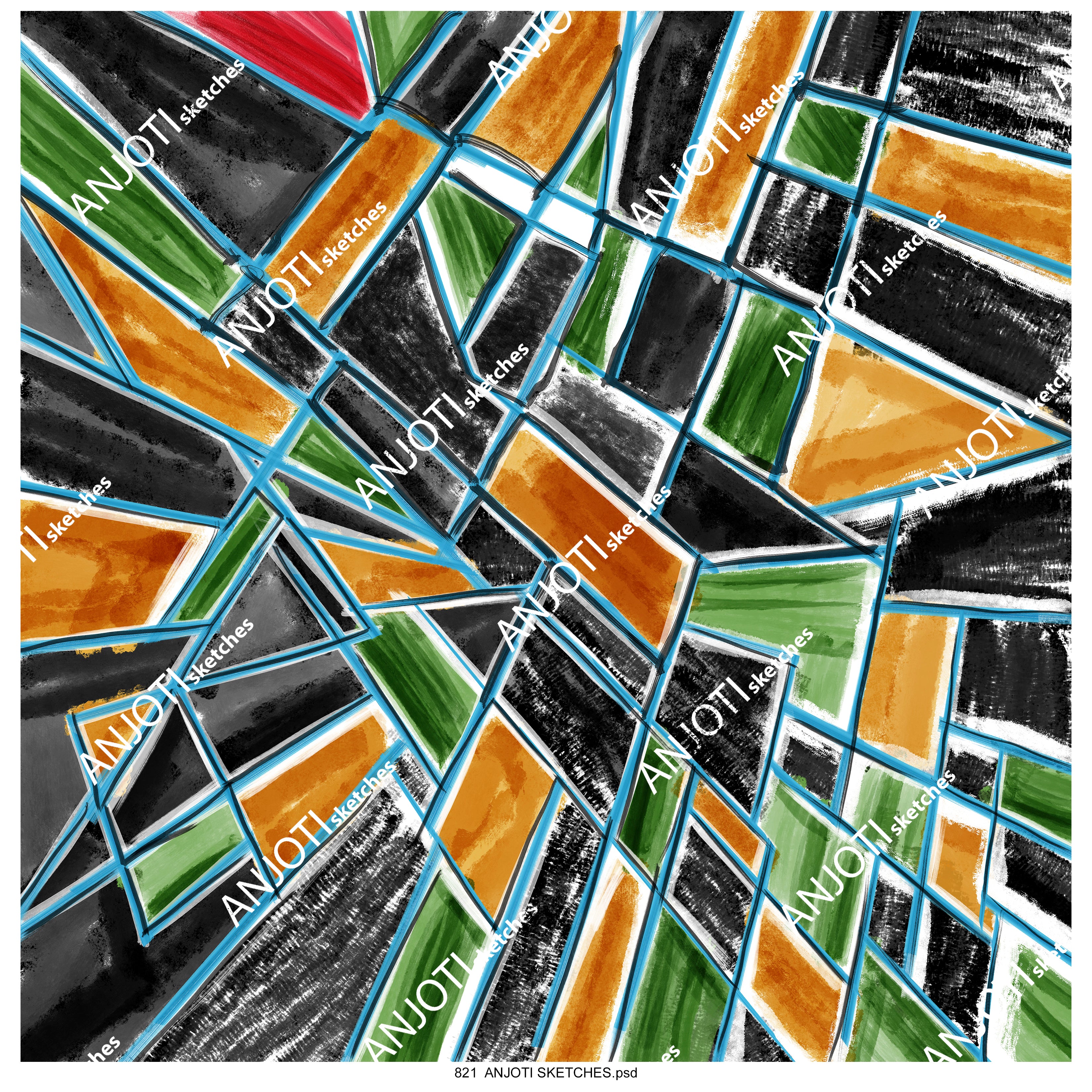 ANJOTI_SKETCHES_821_ Abstract Wall Art with Textured Multicolor Backgrounds to Enhance Any Decor