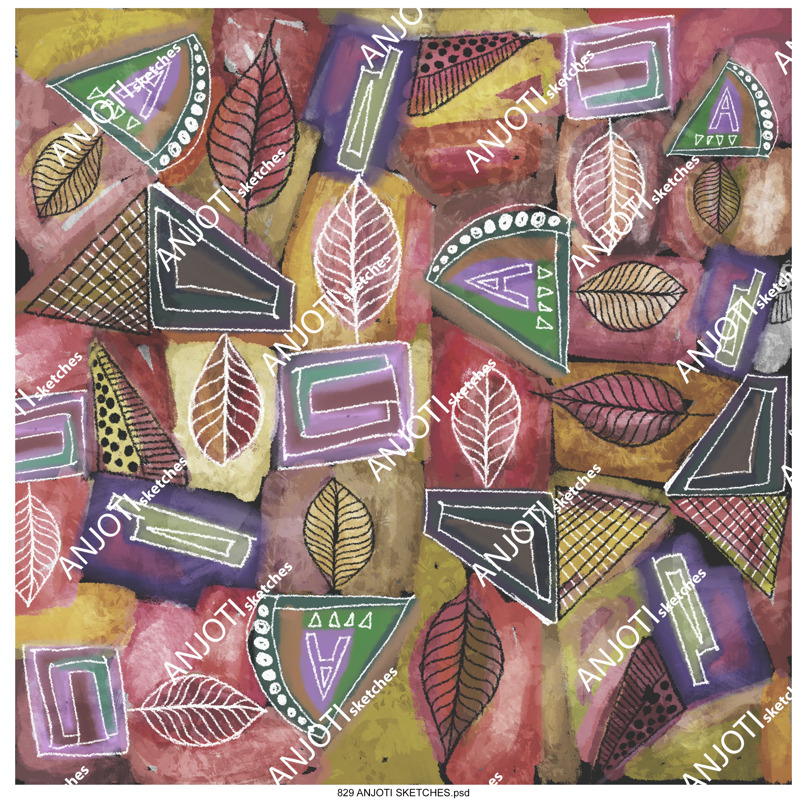 ANJOTI_SKETCHES_829_Abstract Wall Art in Multicolor Textures for a Creative Background Effect