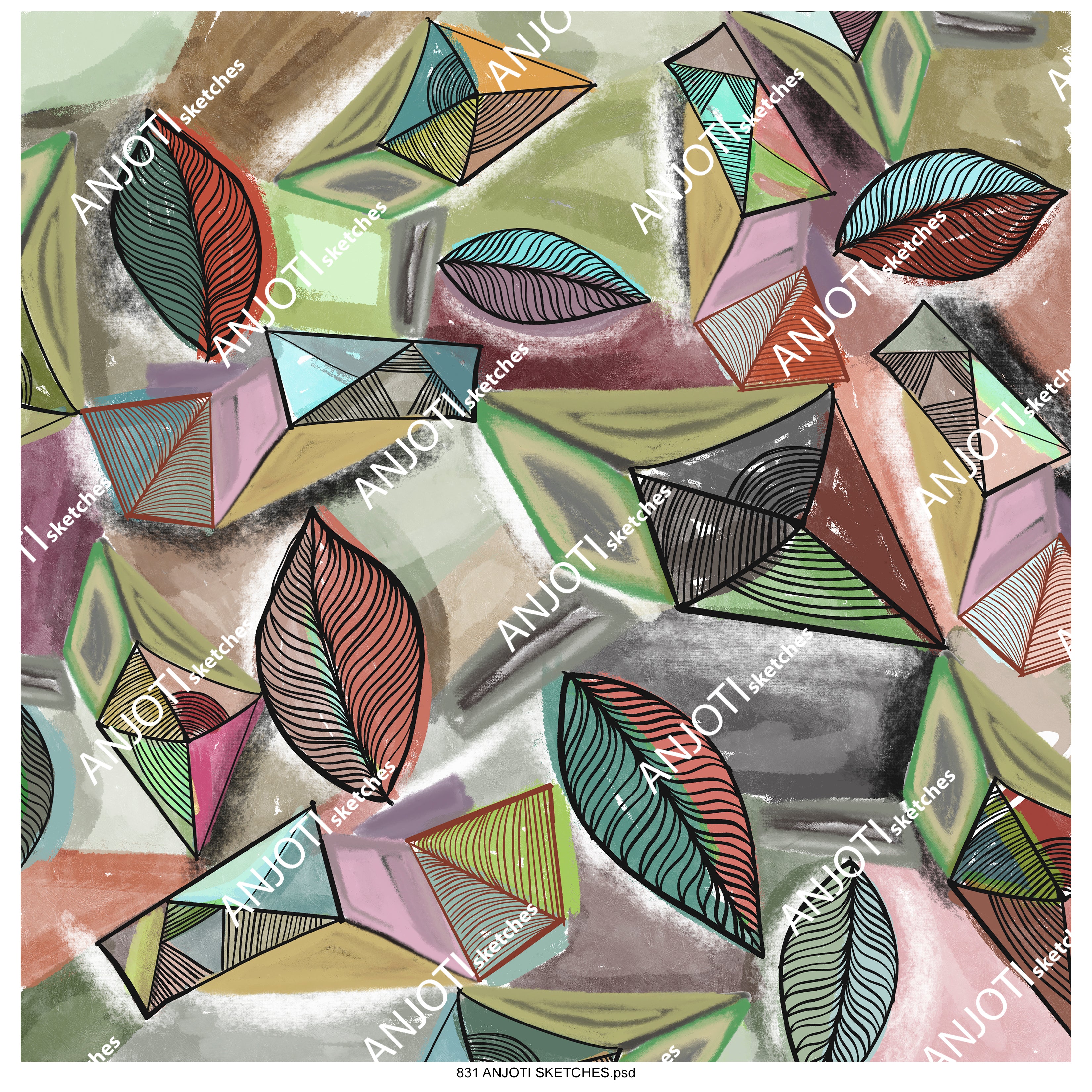 ANJOTI_SKETCHES_831_Multicolor Abstract Wall Art with Textured Backgrounds for a Bold Look