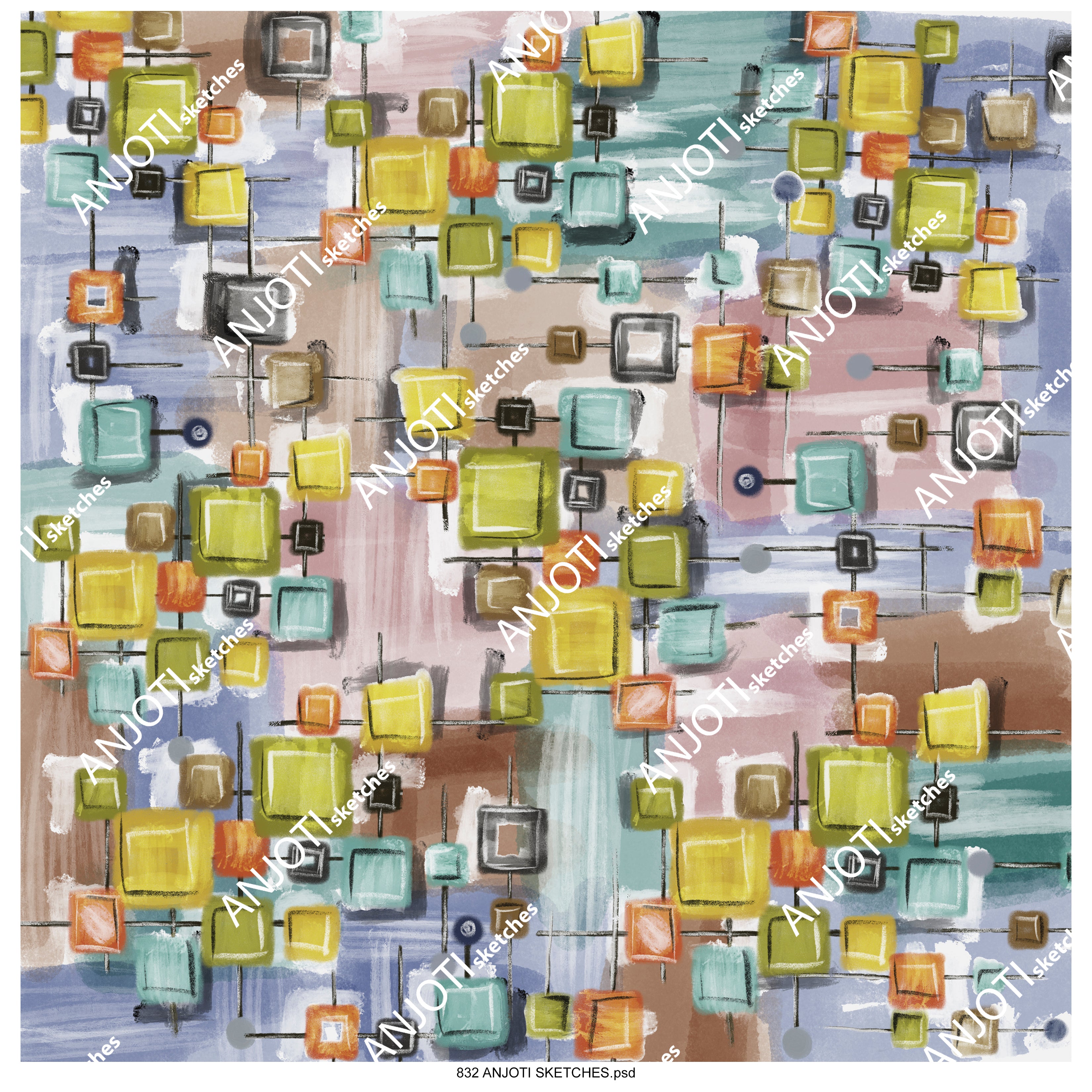 ANJOTI_SKETCHES_832_Abstract Wall Art in Multicolor Texture Backgrounds to Style Your Home