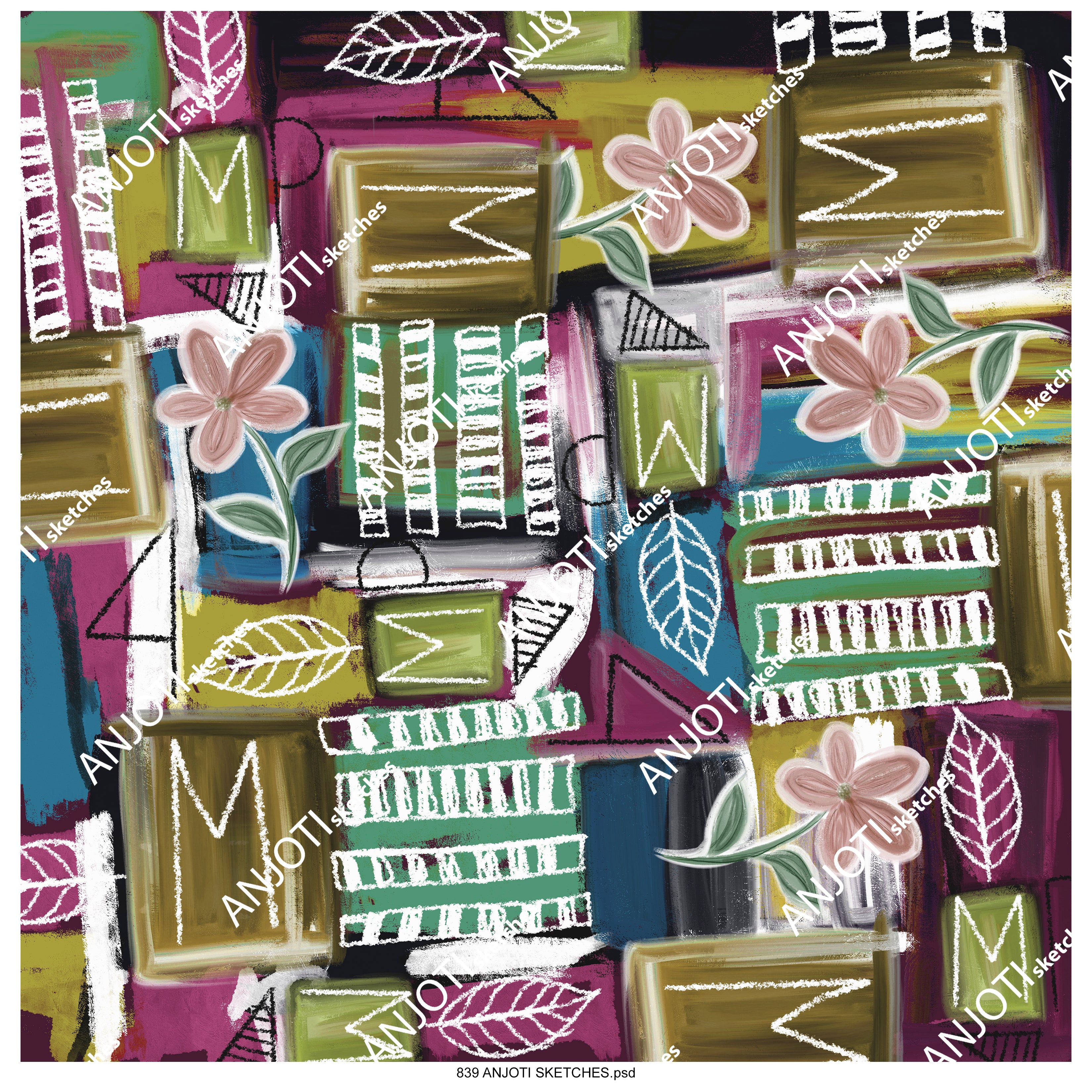 ANJOTI_SKETCHES_839_Add Multicolor Texture Backgrounds to Abstract Wall Art for a Bold Statement