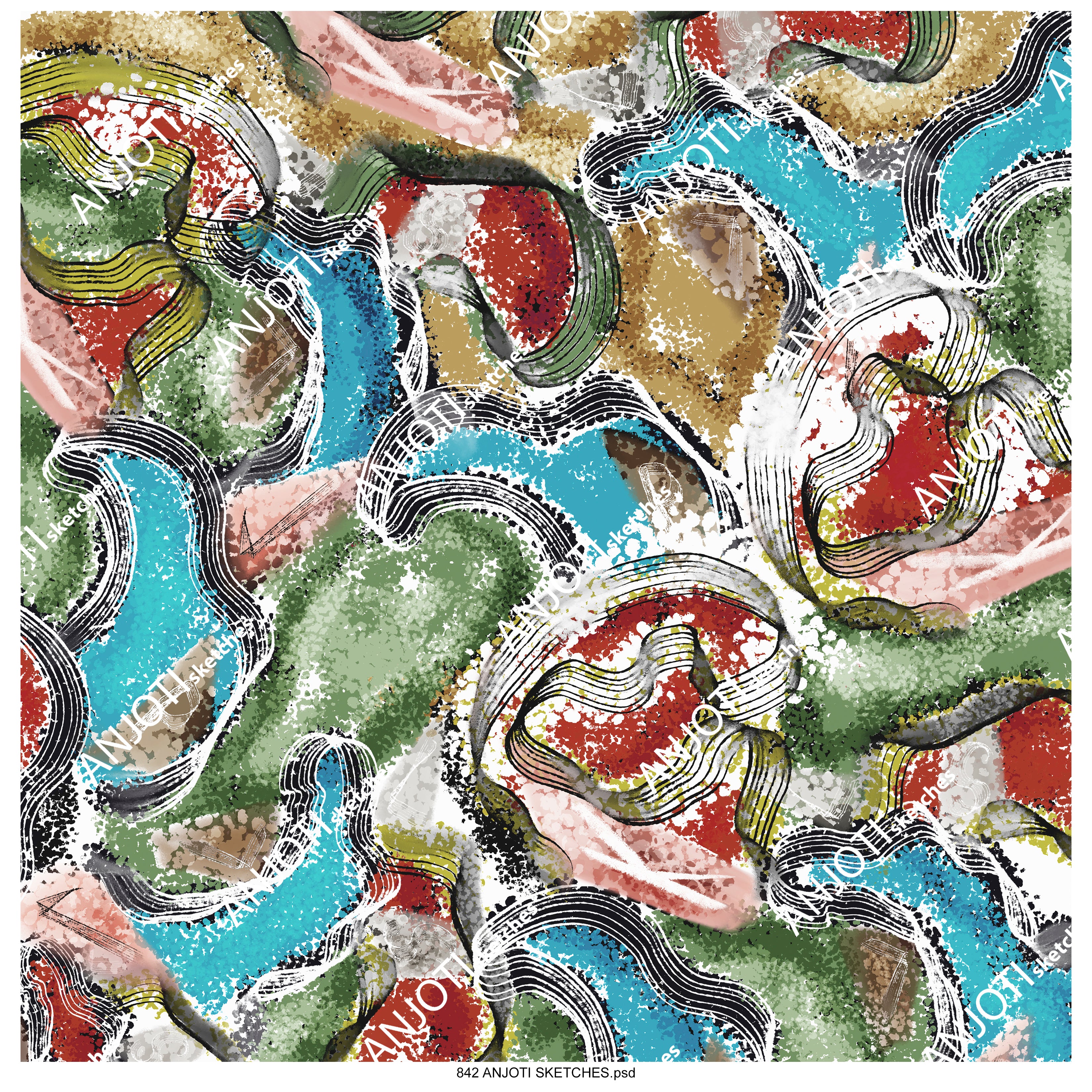 ANJOTI_SKETCHES_842_Create a Bold Look with Multicolor Texture Effect Background Abstract Wall Art