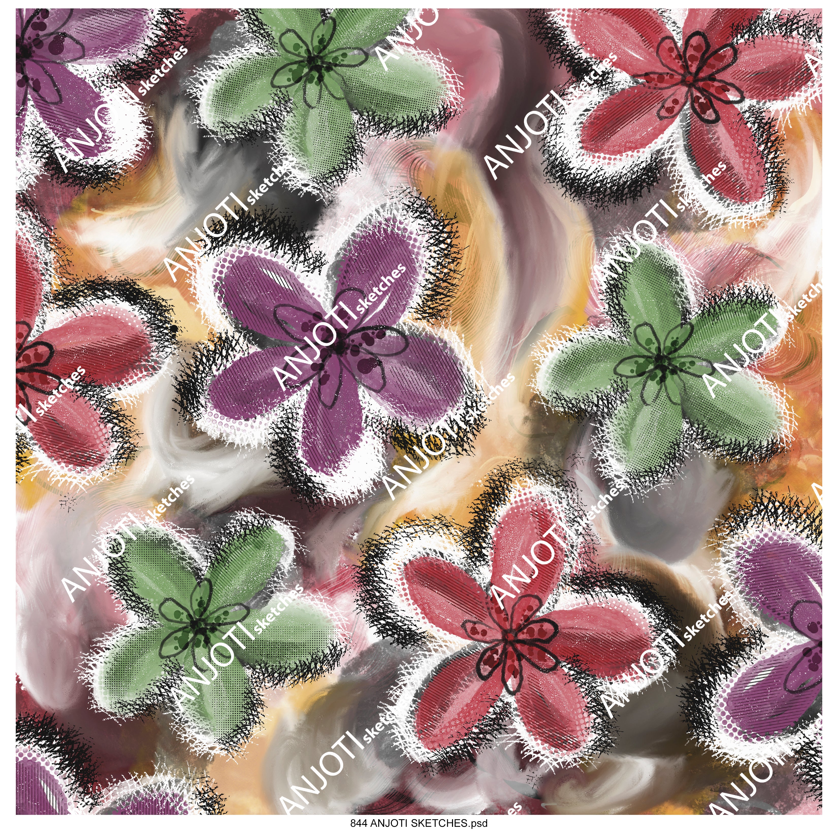 ANJOTI_SKETCHES_844_Unique Multicolor Texture Background Abstract Wall Art for Your Decor