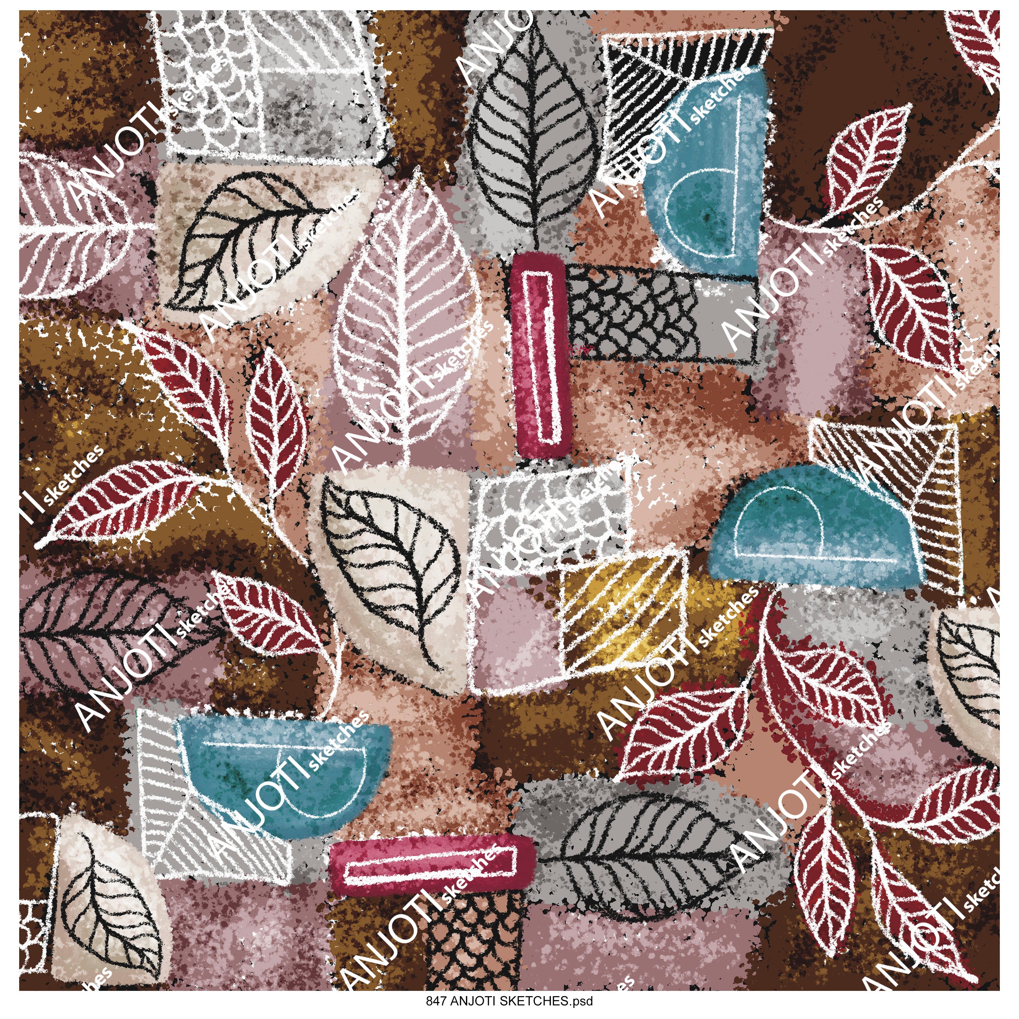 ANJOTI_SKETCHES_847_Abstract Wall Art in Multicolor Texture Backgrounds for Stylish Home Decor