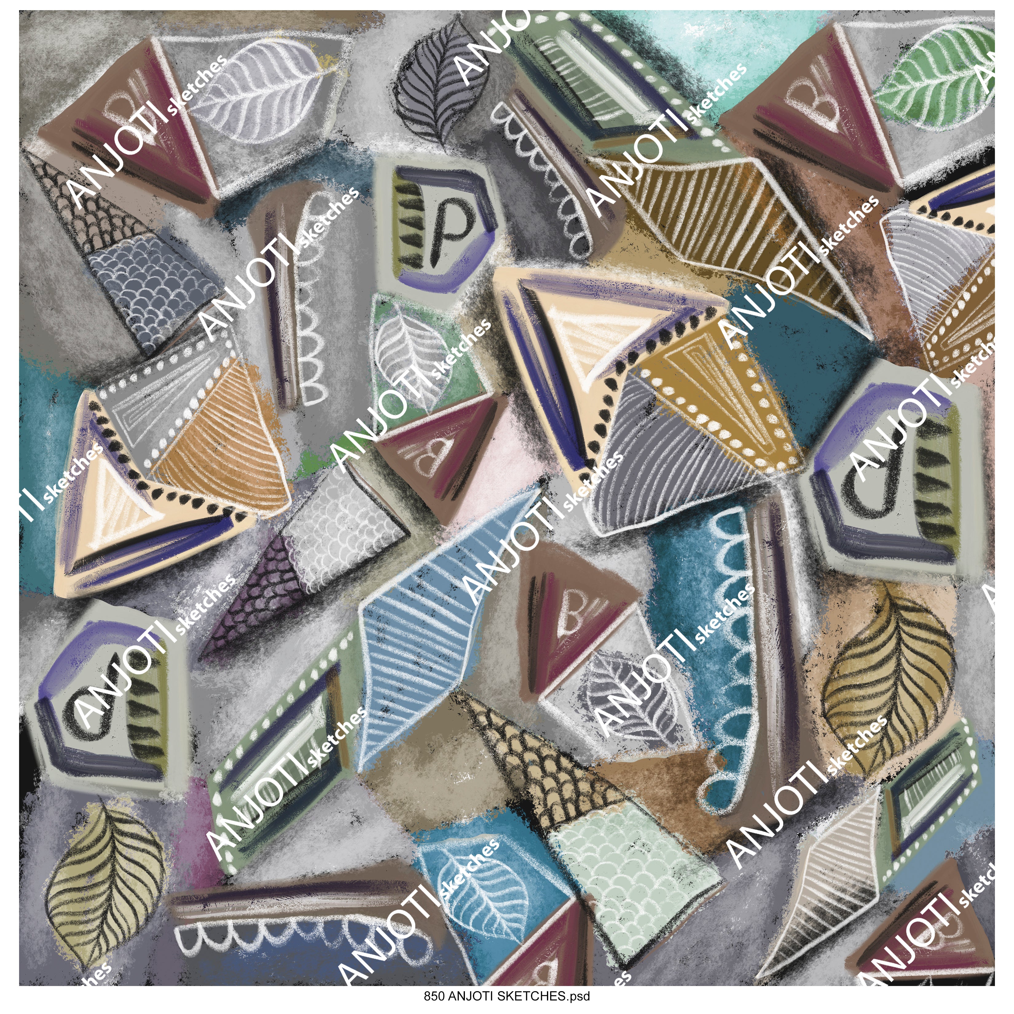 ANJOTI_SKETCHES_850_Brighten Any Space with Abstract Wall Art in Multicolor Texture Effect Backgrounds