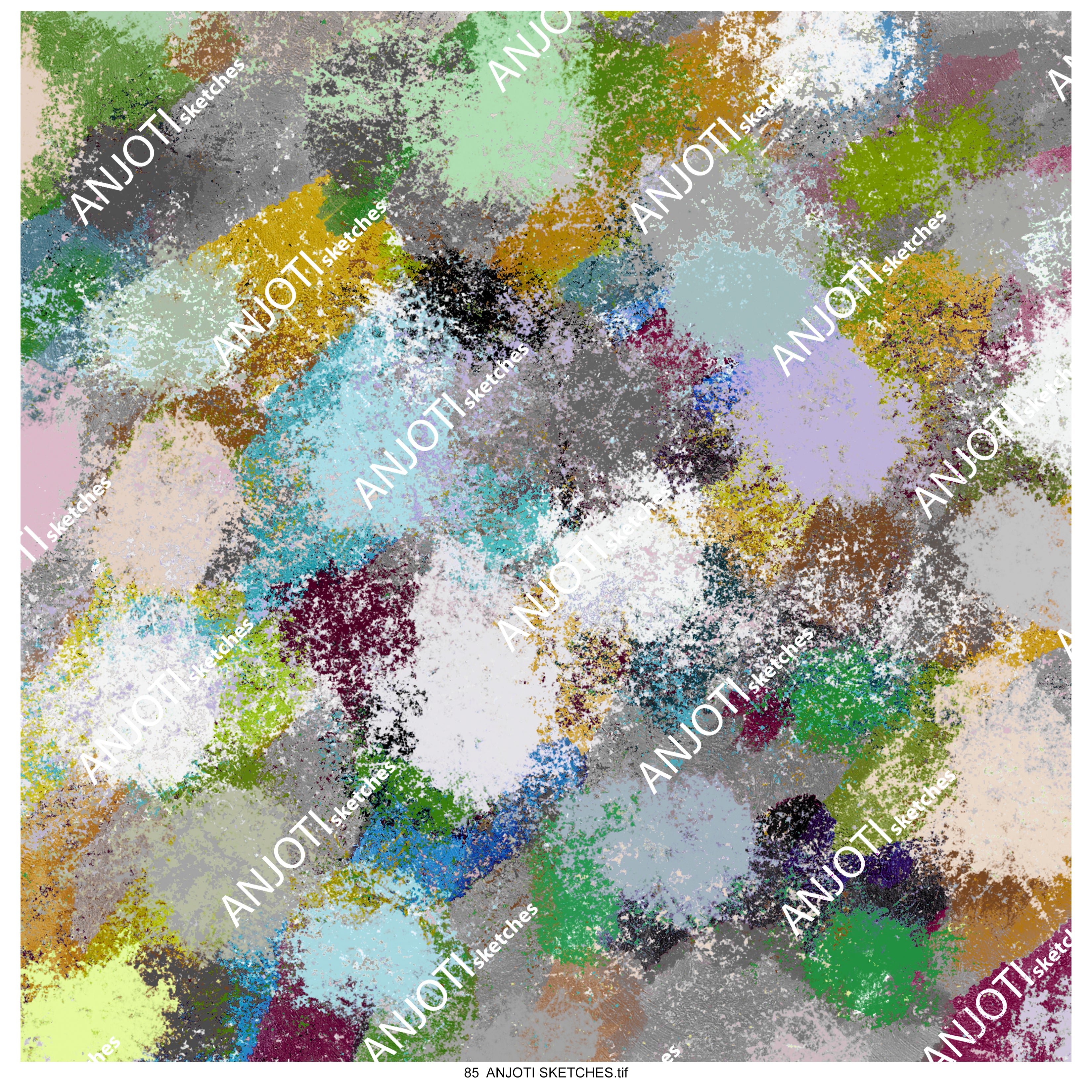 ANJOTI SKETCHES 85|Unique Multicolor Abstract Wall Art in Floral and Geometric Texture Designs