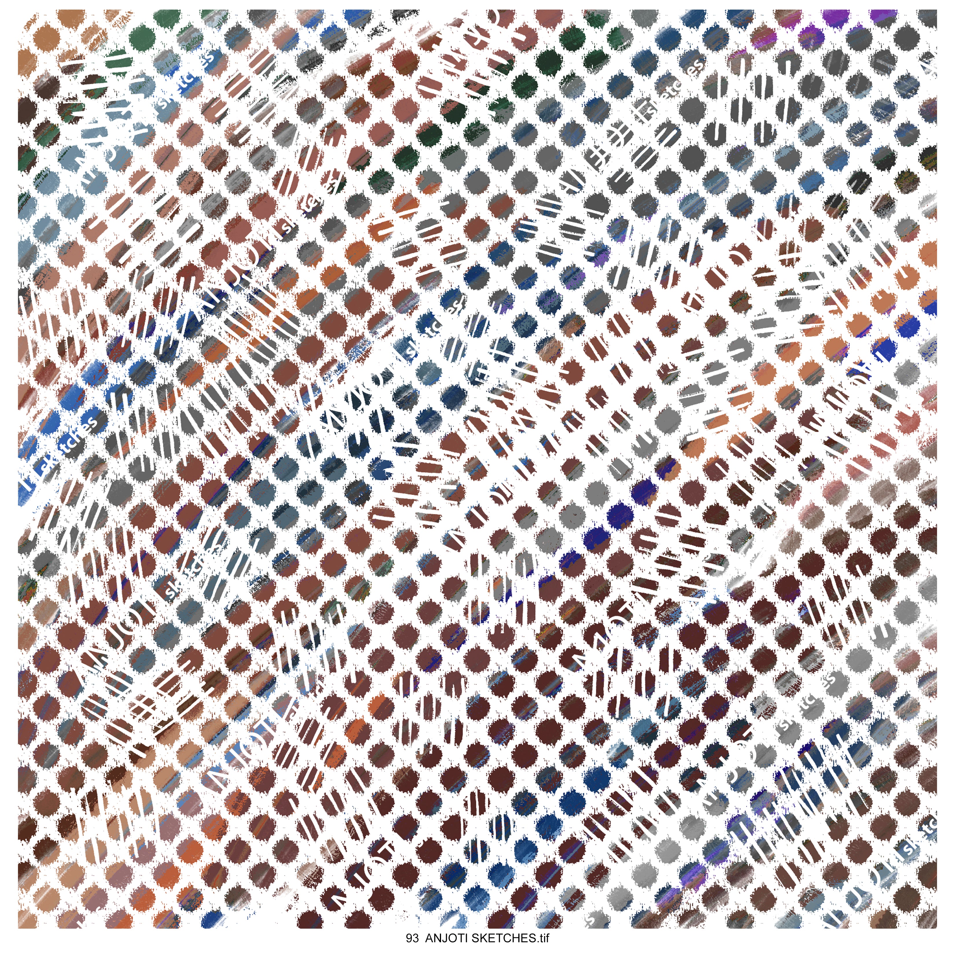 ANJOTI SKETCHES 93|Create Unique Spaces with Floral Geometric Abstract Wall Art in Multicolor