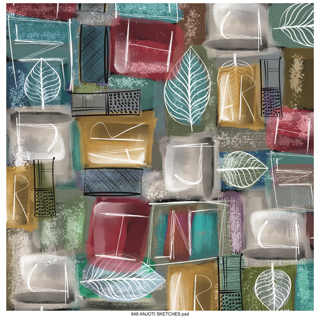 AnjotiSketches 05_ Summer Square wave  Abstract geometrical surfaces pattern print motifs wallpaper  collection and geometrical used,  tshirts fancy pattern work illustration in bright multicolored