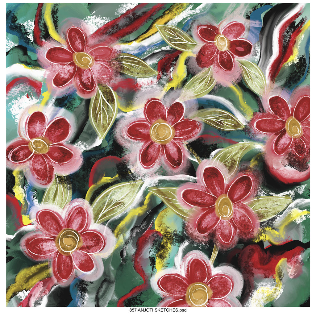 AnjotiSketches 05_ Summer Square wave  Abstract geometrical surfaces pattern print motifs wallpaper  collection and geometrical used,  tshirts fancy pattern work illustration in bright multicolored