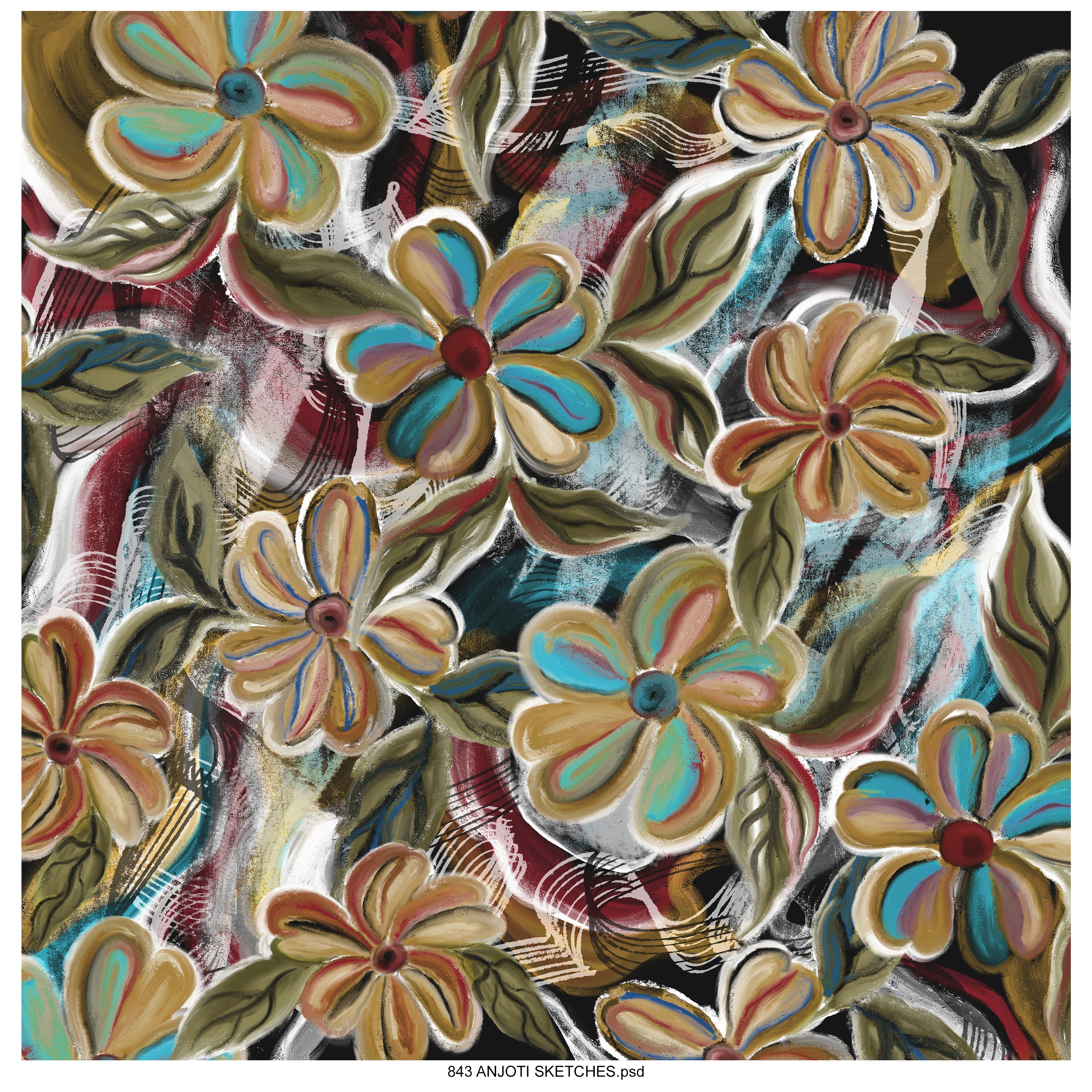 AnjotiSketches 01_Discover Multicolor Abstract Wall Art Ideas with Unique Texture Effect Background Designs