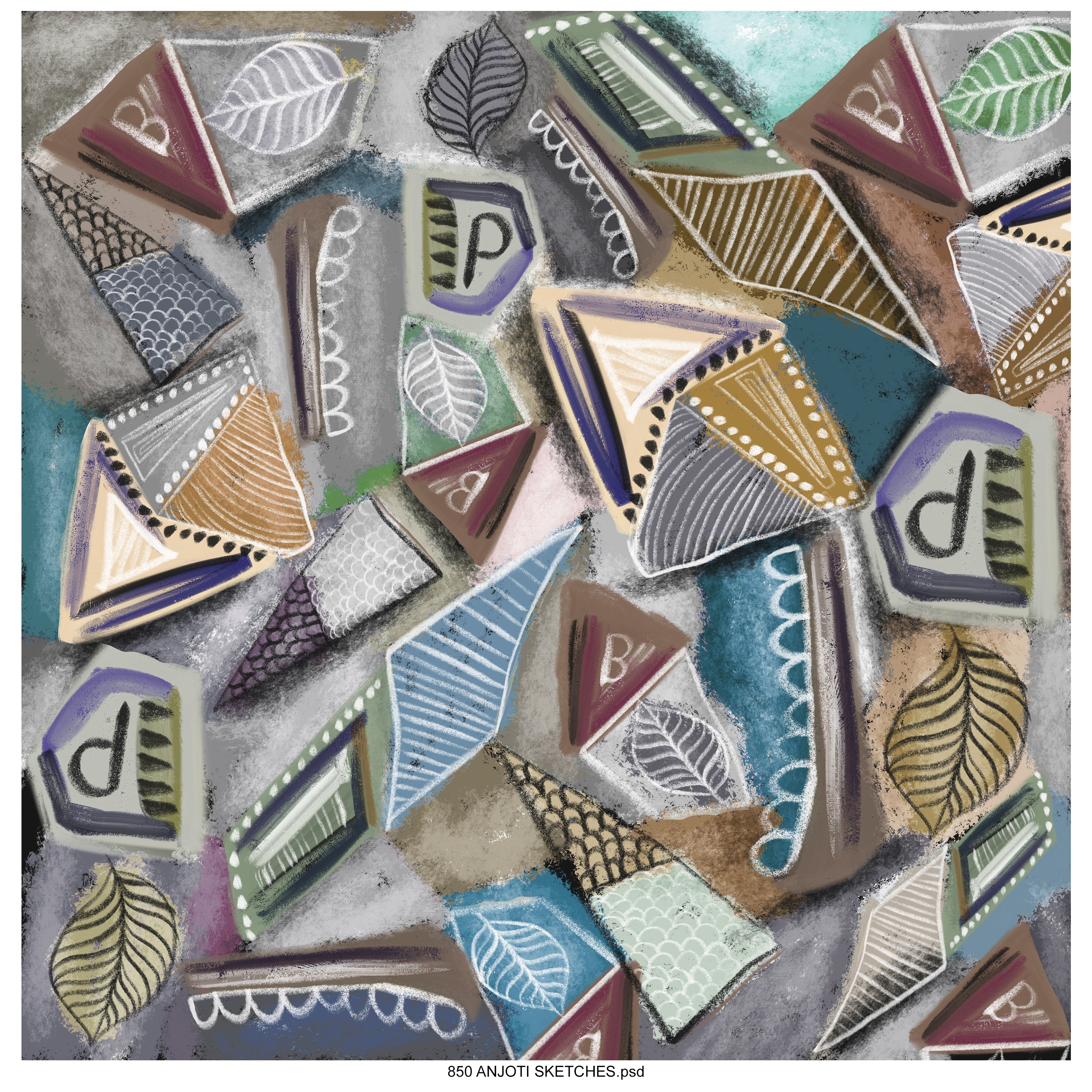 AnjotiSketches 01_Discover Multicolor Abstract Wall Art Ideas with Unique Texture Effect Background Designs